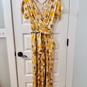 Latched Mama Yellow Floral Nursing Romper